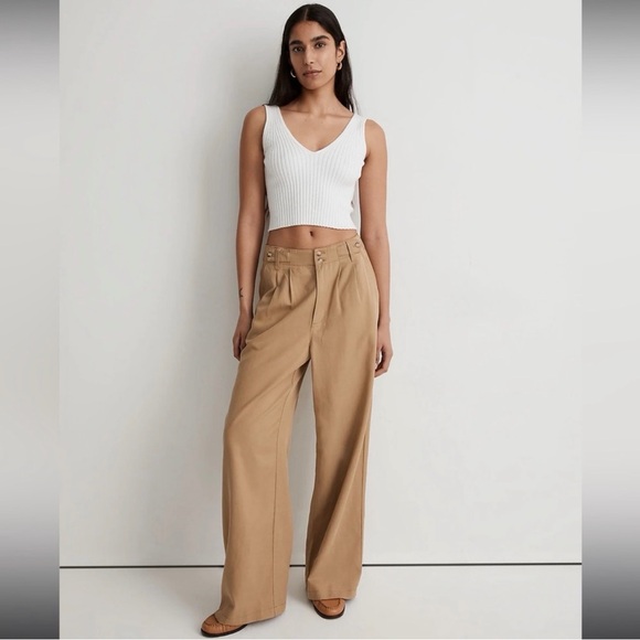 Madewell Harlow Wide Leg Pants Pleated Sailor inspired preppy academia